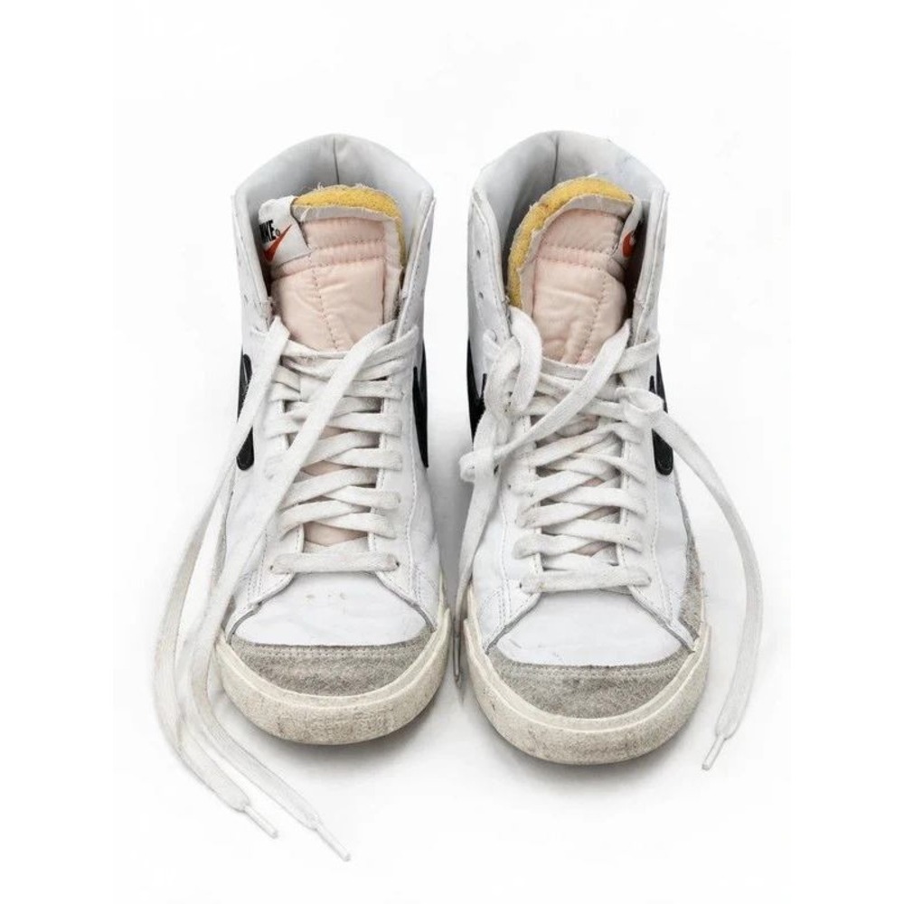 Nike Blazer Mid 77 Vintage White Black Leather High Top Sneakers Mens 10 Style